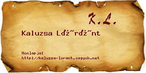 Kaluzsa Lóránt névjegykártya