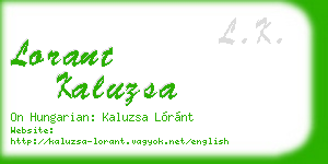 lorant kaluzsa business card